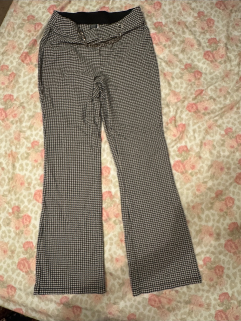 wild fable Black & White Houndstooth Boot-Cut Pants